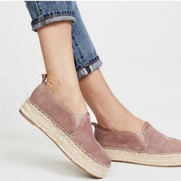 Sam Edelman Cardin suede platform espadrilles pink Sz 10 - Picture 1 of 6